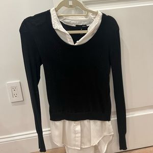 Aqua long sleeve sweater with collar